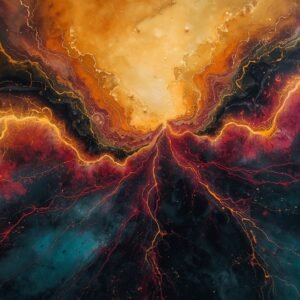 Digital Download Electric Teal Bleeding into one another like Liquid Galaxies