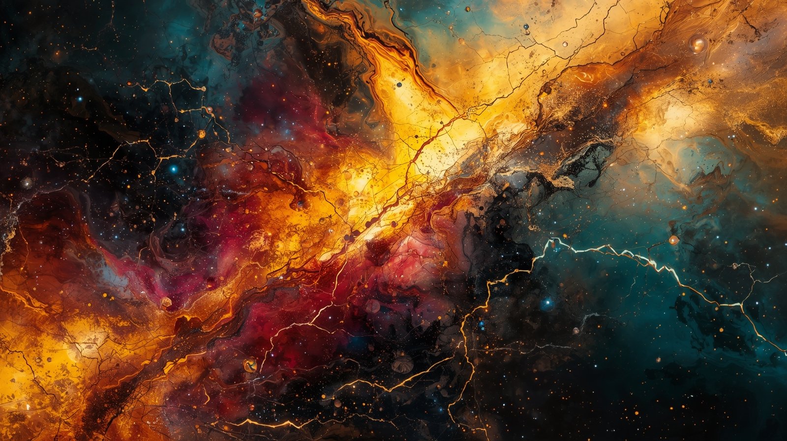 Digital Download Electric Teal Bleeding into one another like Liquid Galaxies - Image 2