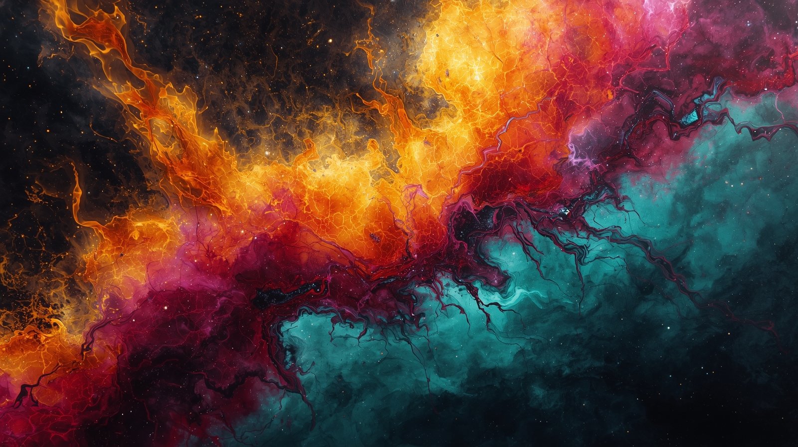 Digital Download Electric Teal Bleeding into one another like Liquid Galaxies - Image 3