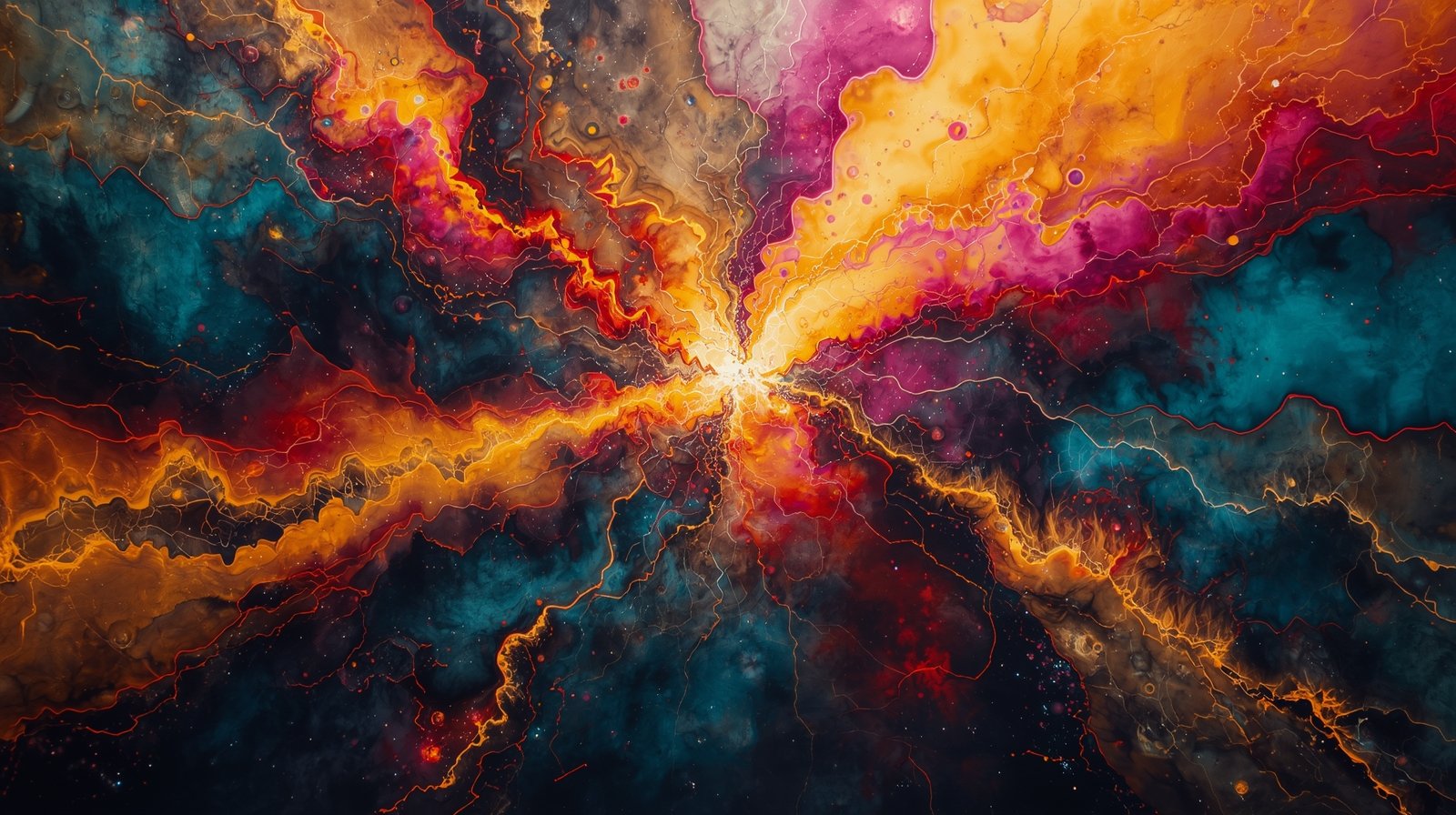 Digital Download Electric Teal Bleeding into one another like Liquid Galaxies - Image 4