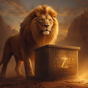 Lion of the Ancient Sun Box Digital Painting