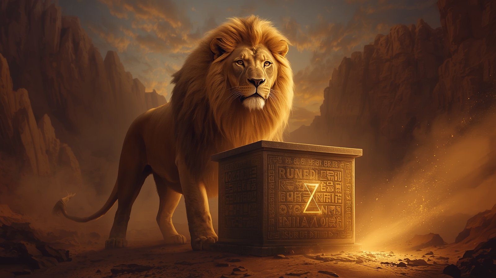 Lion of the Ancient Sun Box Digital Painting