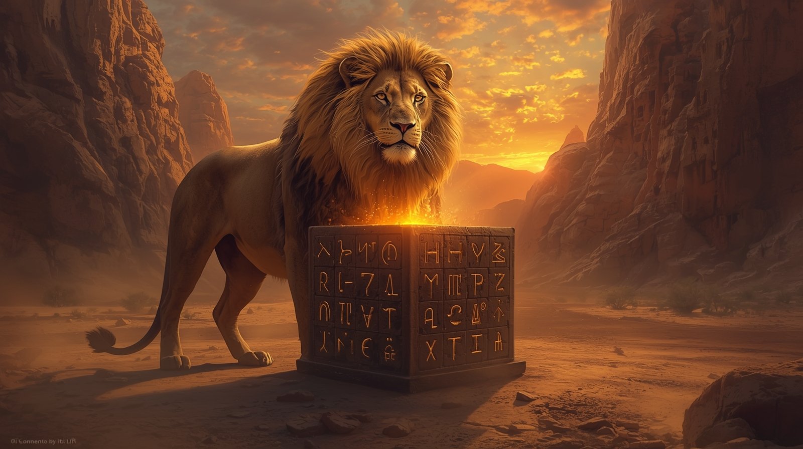 Lion of the Ancient Sun Box Digital Painting - Image 2