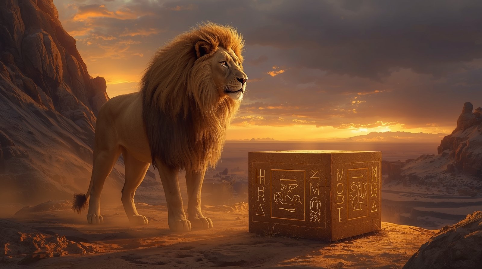 Lion of the Ancient Sun Box Digital Painting - Image 4