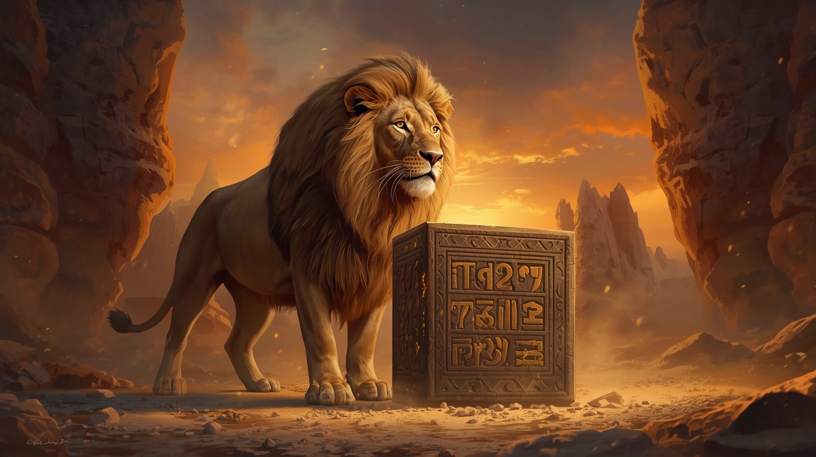 Lion of the Ancient Sun Box Digital Painting - Image 3