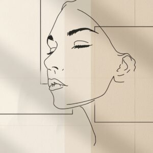 Minimalist Continuous-Line Female Portrait – Luxury Scandinavian Modernist Masterpiece