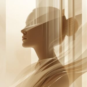 Ultra-Luxury Abstract Female Portrait – Modern Geometric Minimalist Masterpiece