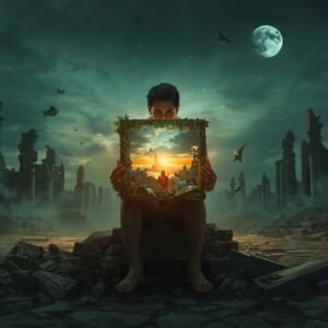 Digital Painting of the Last Human on Earth