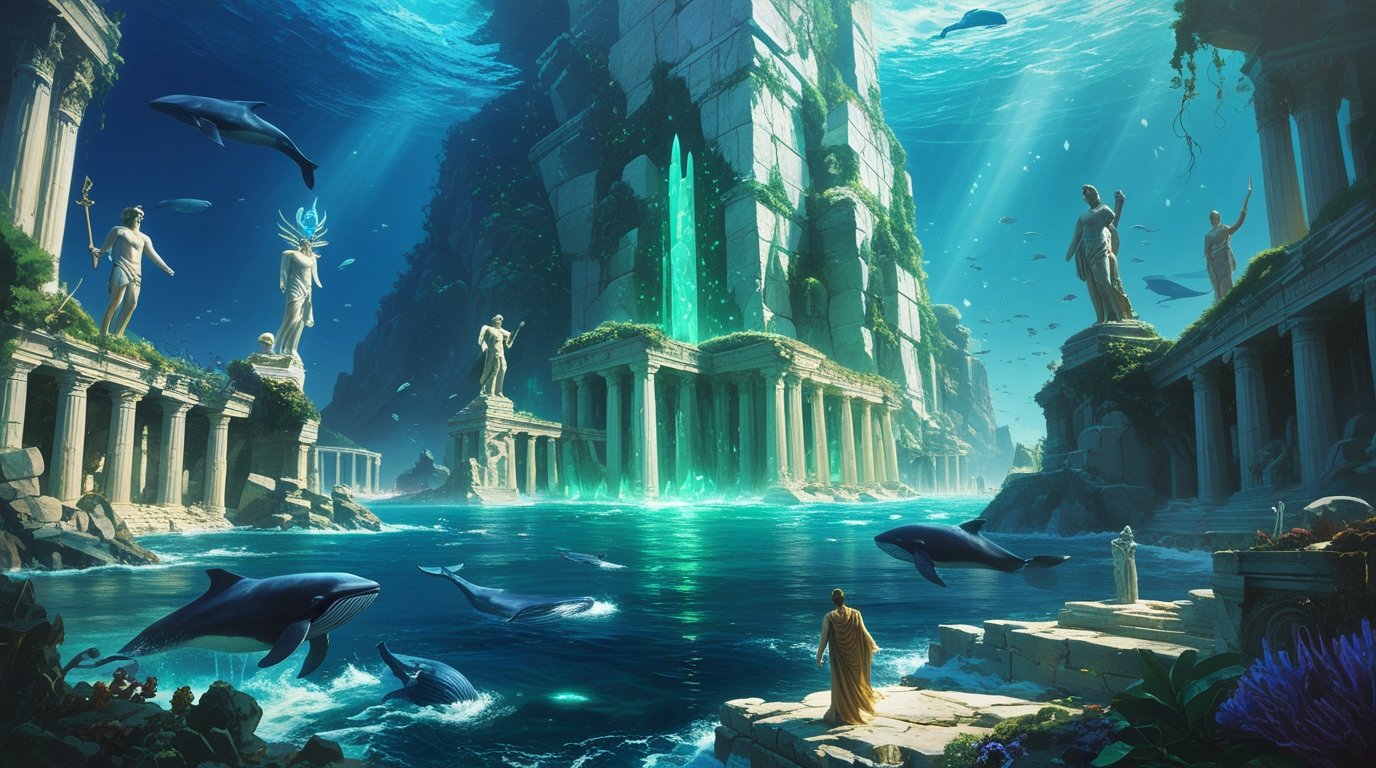 Digital Painting of The Lost City of Atlantis Rising From the Ocean - Image 4