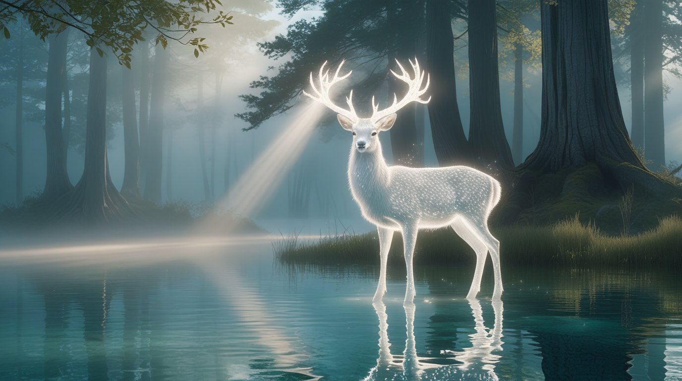 The Crystal-Antlered Guardian Digital Painting - Image 4