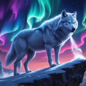 The Frost-Wolf of the Celestial Sky Digital Painting