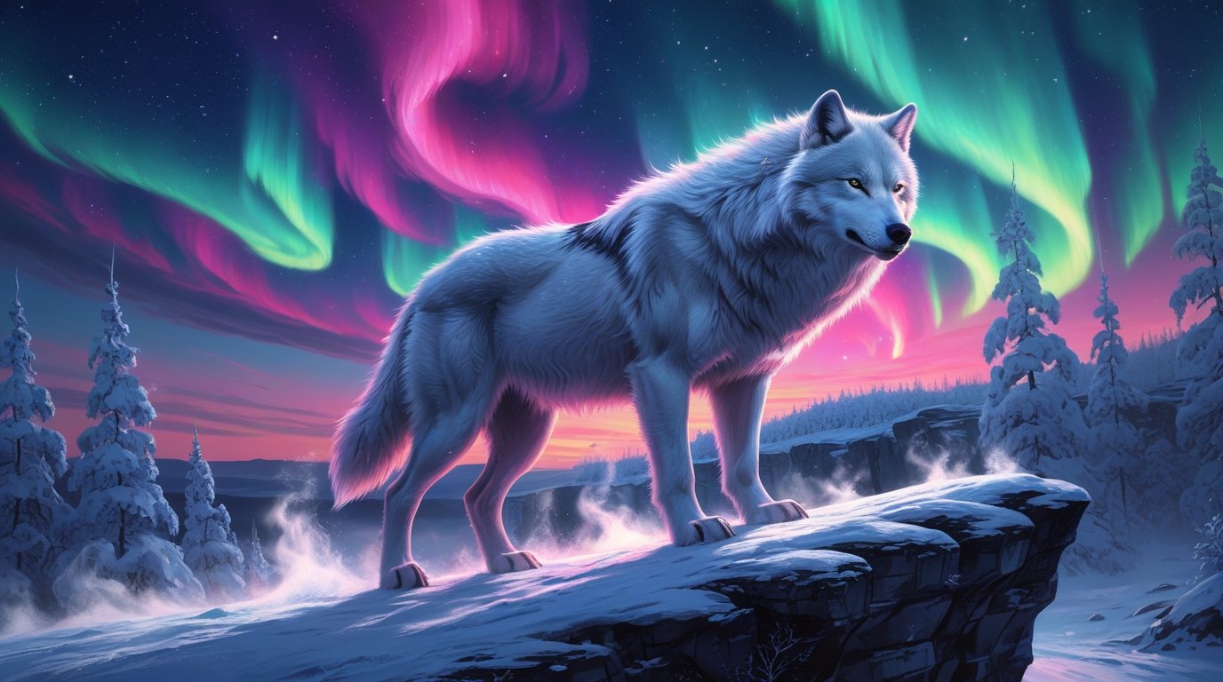 The Frost-Wolf of the Celestial Sky Digital Painting - Image 2