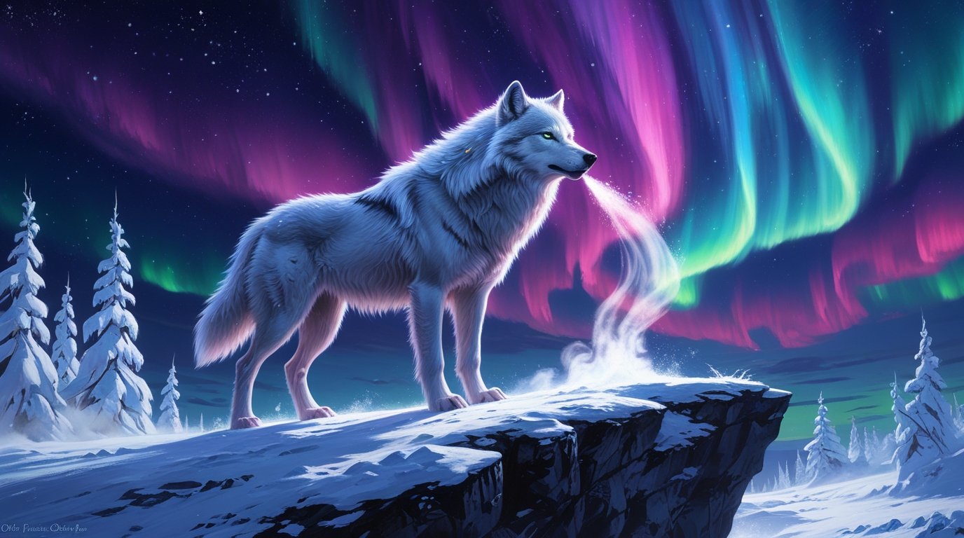 The Frost-Wolf of the Celestial Sky Digital Painting - Image 3
