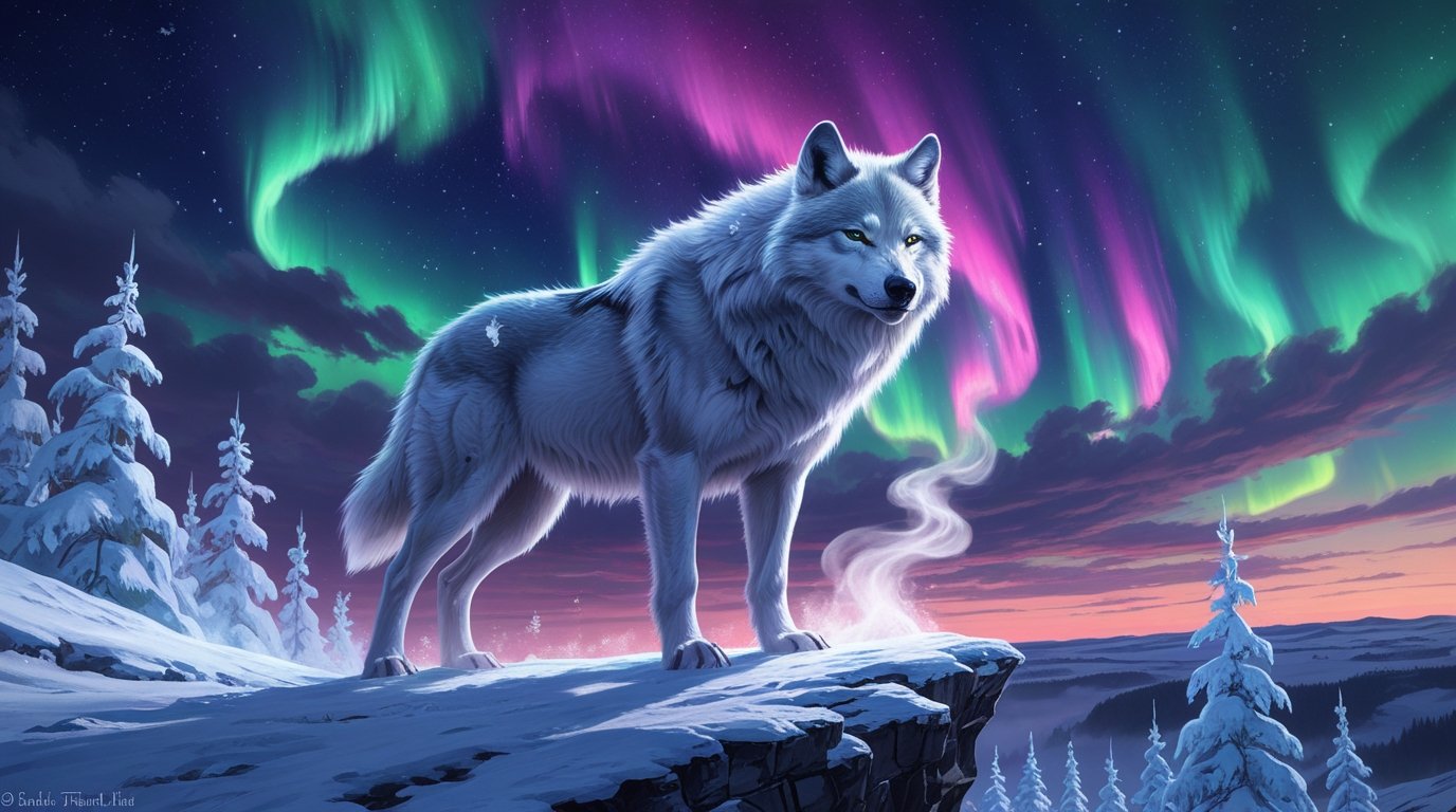 The Frost-Wolf of the Celestial Sky Digital Painting - Image 4