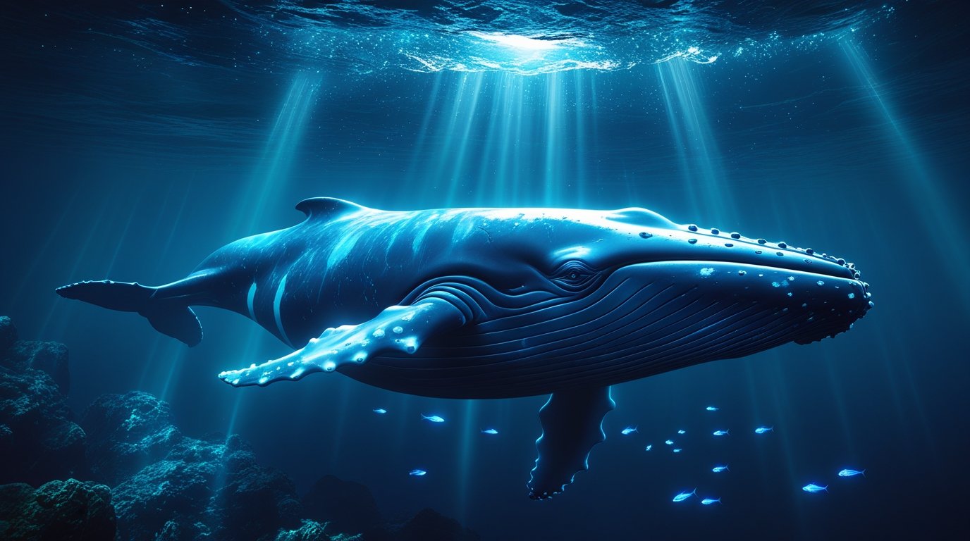 The Luminescent Whale of Midnight Waters Digital Painting - Image 2