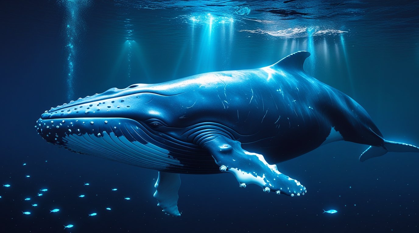 The Luminescent Whale of Midnight Waters Digital Painting - Image 4