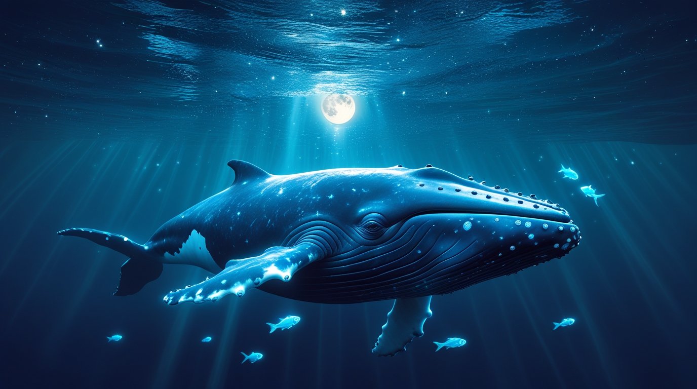 The Luminescent Whale of Midnight Waters Digital Painting - Image 3