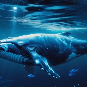 The Luminescent Whale of Midnight Waters Digital Painting