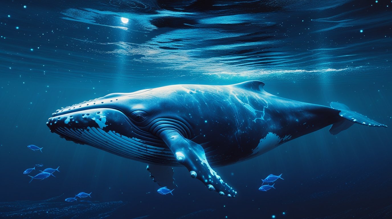The Luminescent Whale of Midnight Waters Digital Painting