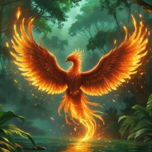 Fireborn Spirit of the Emerald Forest Digital Painting