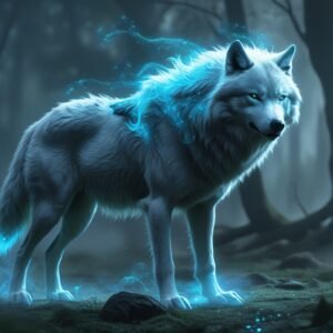 Spirit Wolf of the Enchanted Forest – Ethereal Fantasy Wall Art