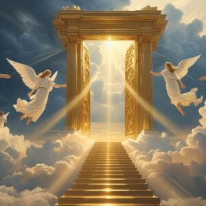 Digital Painting of a Massive Golden Gate Opening in The Sky