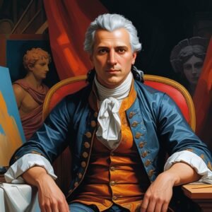 Digital Painting of Heinrich Füssli, a renowned 18th-century Swiss painter