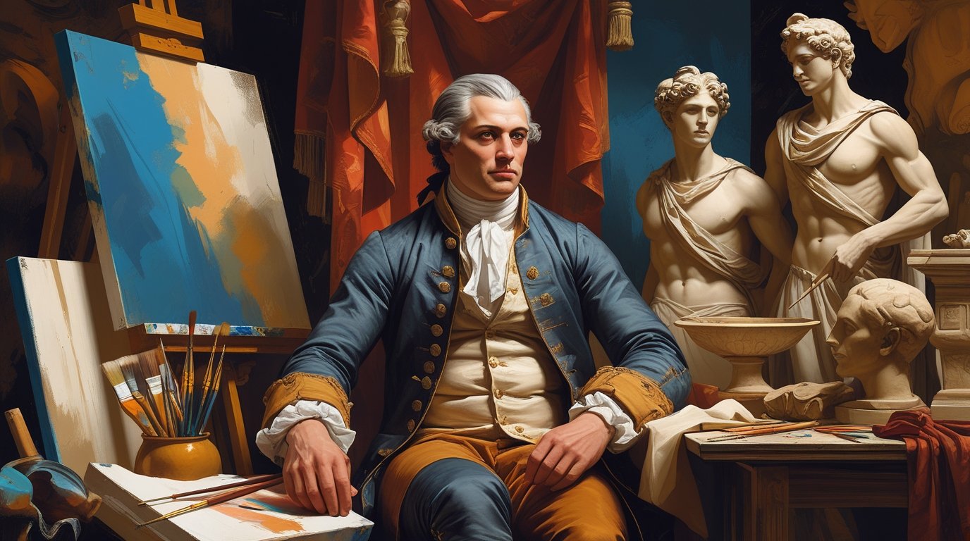 Digital Painting of Heinrich Füssli, a Renowned 18th-Century Swiss Painter - Image 2