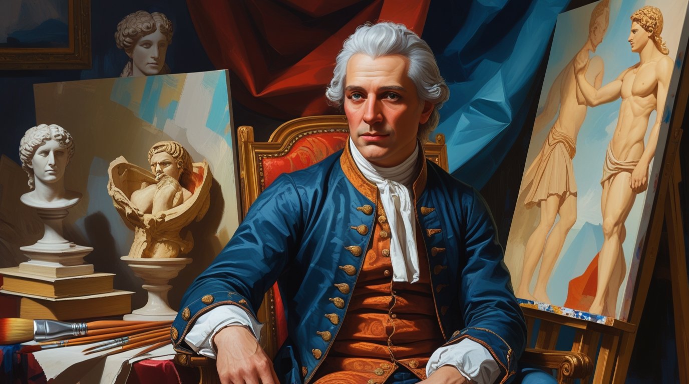 Digital Painting of Heinrich Füssli, a Renowned 18th-Century Swiss Painter - Image 3