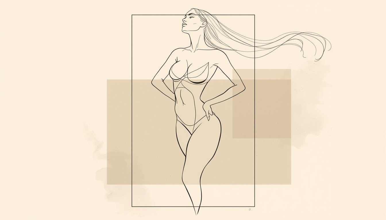 Abstract Feminine Drawing – Minimalist Bold Body Art for Contemporary Home Décor - Image 2